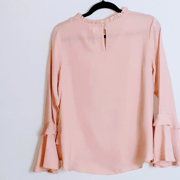 Pink Layered Bell Long Sleeve Blouse  Size Small - Picture 2 of 4